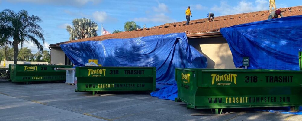 Large dumpster ready for pickup